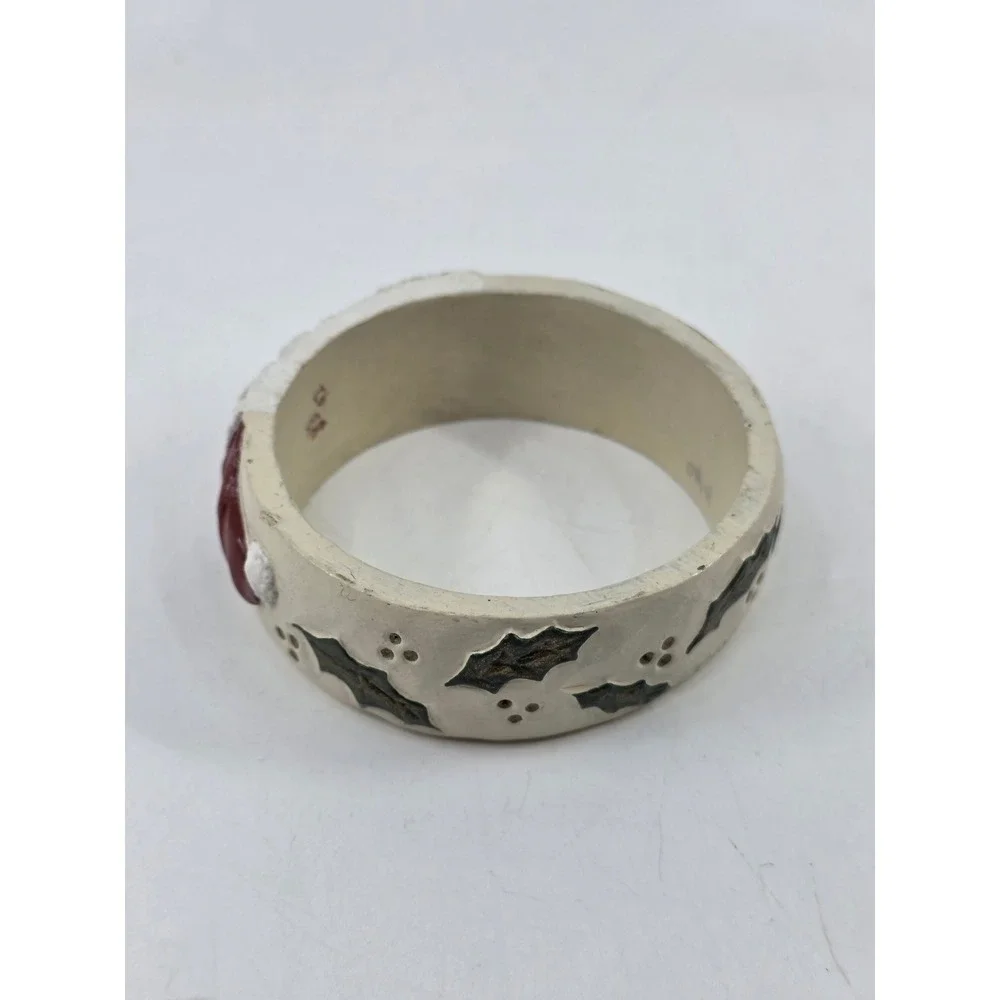 Rare Jim Shore Santa Claus Resin Bracelet Vintage 1990 3D Folk Art Christmas